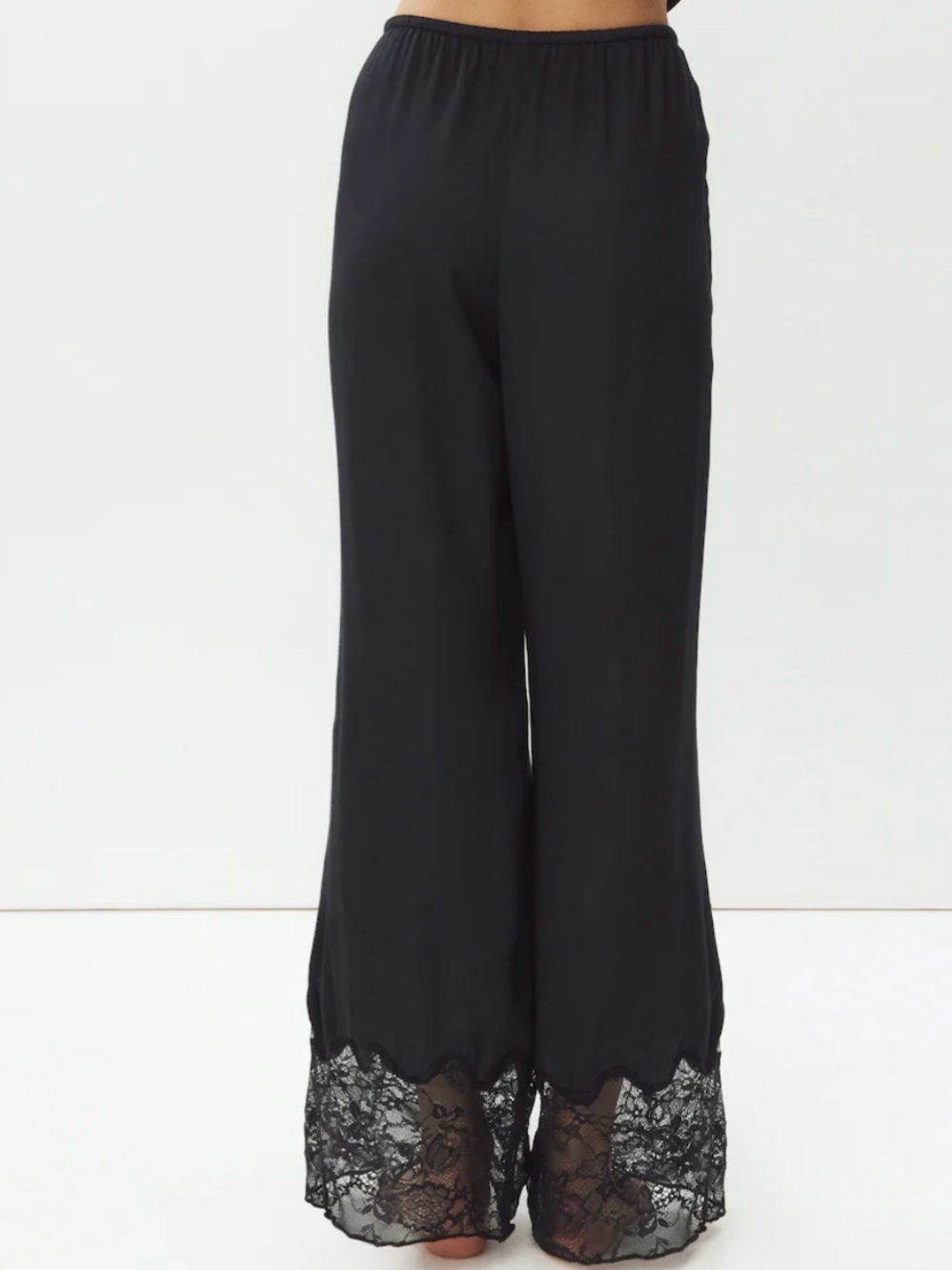 H&M Silky black lace pants, Elastic drawstring Waistband